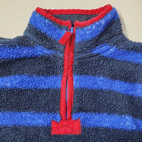 Next Fleece Top Half Zip Blue Black Stripes Sweatshirt Size 3/4T - Picture 3 of 5
